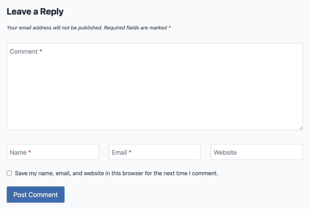 Kadence comment form